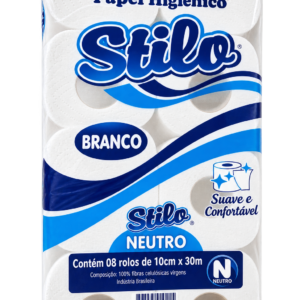 PAPEL HIGIENICO STILO BRANCO 8 ROLOS 100X10CM