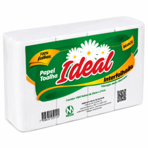 PAPEL TOALHA 1.000 FOLHAS 100% CELULOSE IDEAL