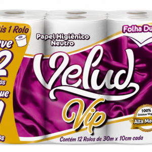 PAPEL HIGIENICO VELUD VIP 12 ROLOS