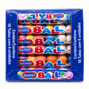 CHICLETE DANNY BALL TUBO TUTTI-FRUTTI C/18 UND