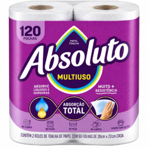 PAPEL TOALHA ABSOLUTO DECOR 120 TOALHAS