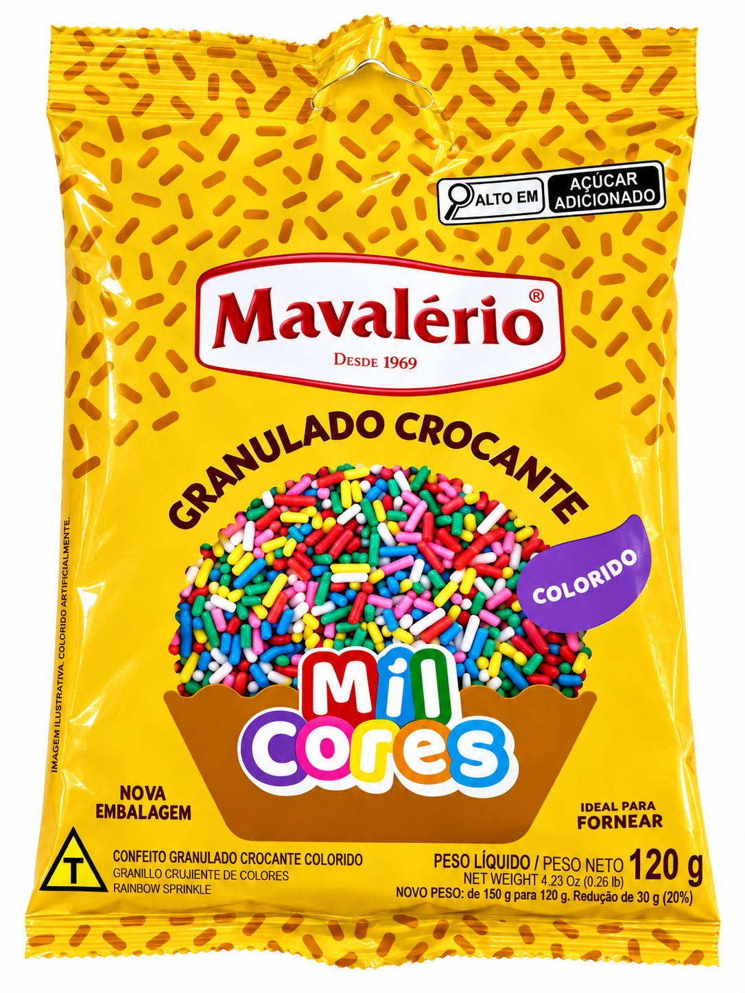 GRANULADO CROCANTE COLORIDO MIL CORES MAVALERIO 150G