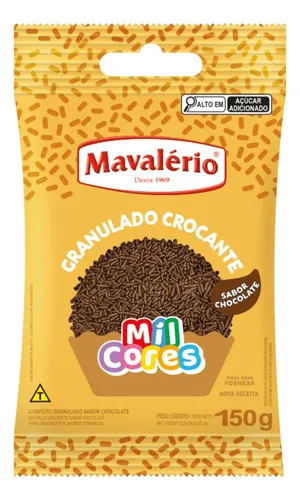 GRANULADO CROCANTE CHOCOLATE MAVALÉRIO 150G