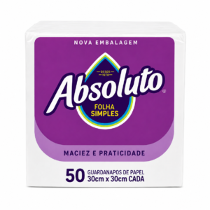 GUARDANAPO ABSOLUTO FOLHA SIMPLES C/50 30X30