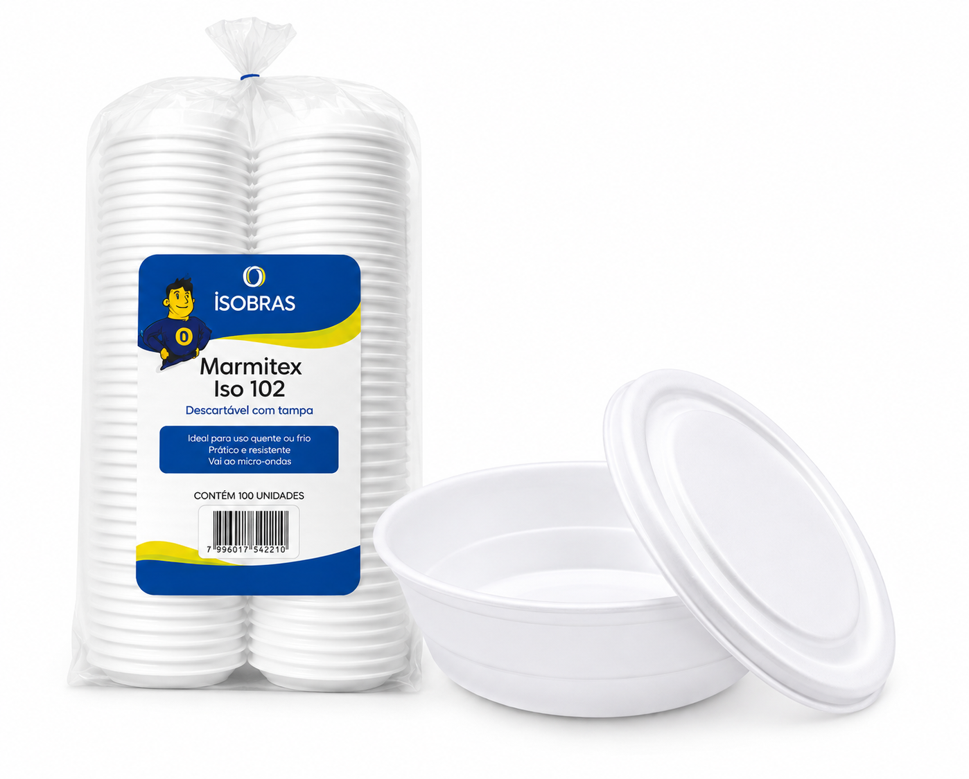 MARMITEX ISOPOR ISOBRAS N102 COM TAMPA 100 UNIDADES