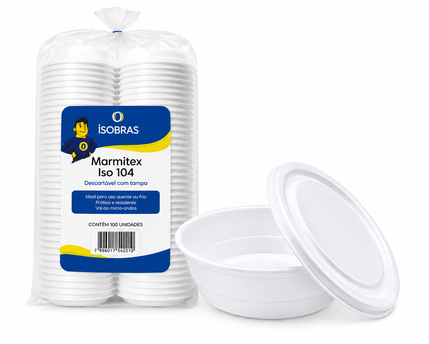 MARMITEX ISOPOR N100 COM TAMPA 100 UNIDADES