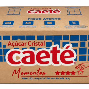 AÇÚCAR CRISTAL CAETÉ MOMENTOS – 400 SACHÊS DE 5G (2KG)
