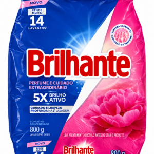 LAVA-ROUPAS EM PÓ BRILHANTE 800G – 14 LAVAGENS