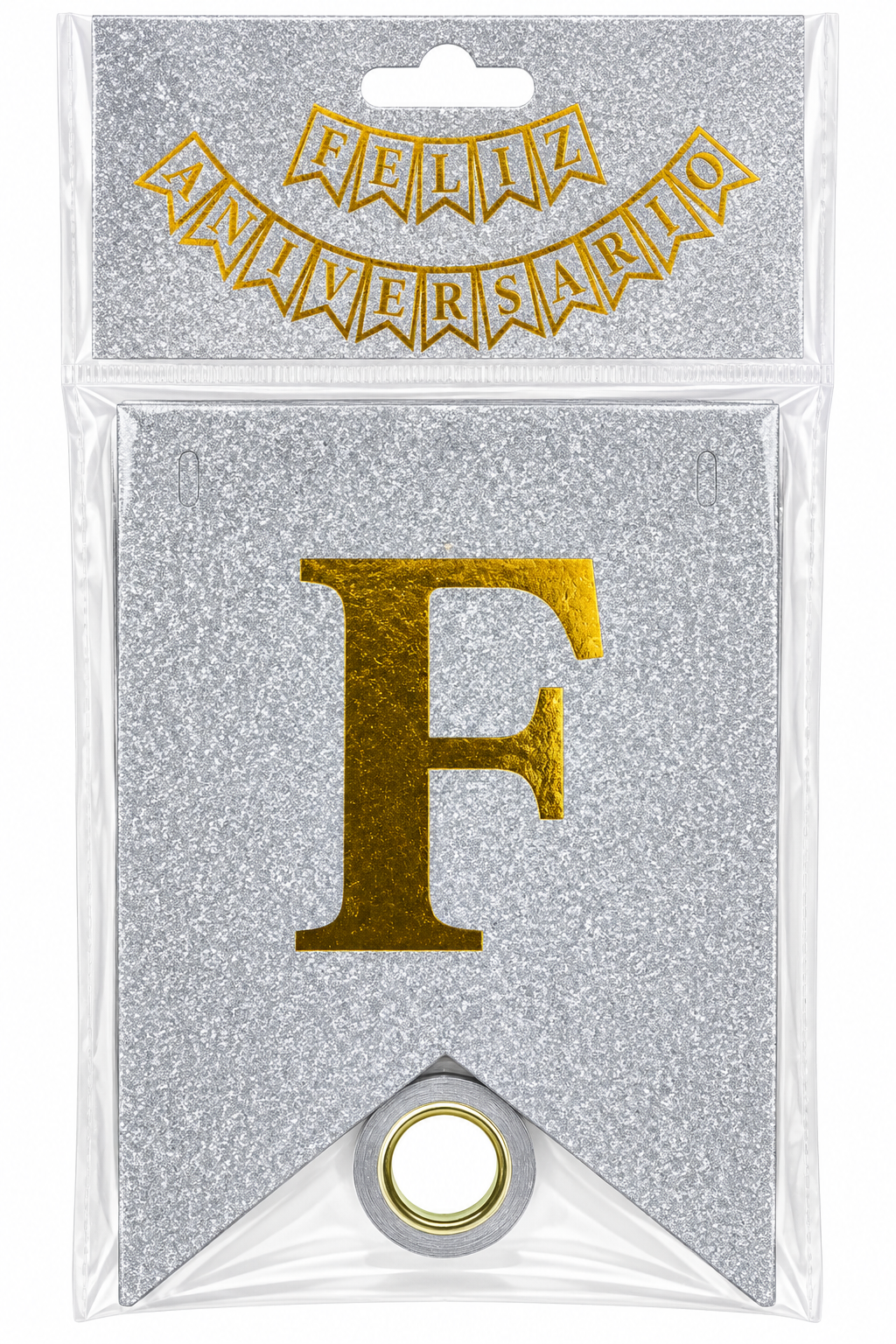 FAIXA FELIZ ANIVERSÁRIO COM GLITTER PRATA – DOURADO