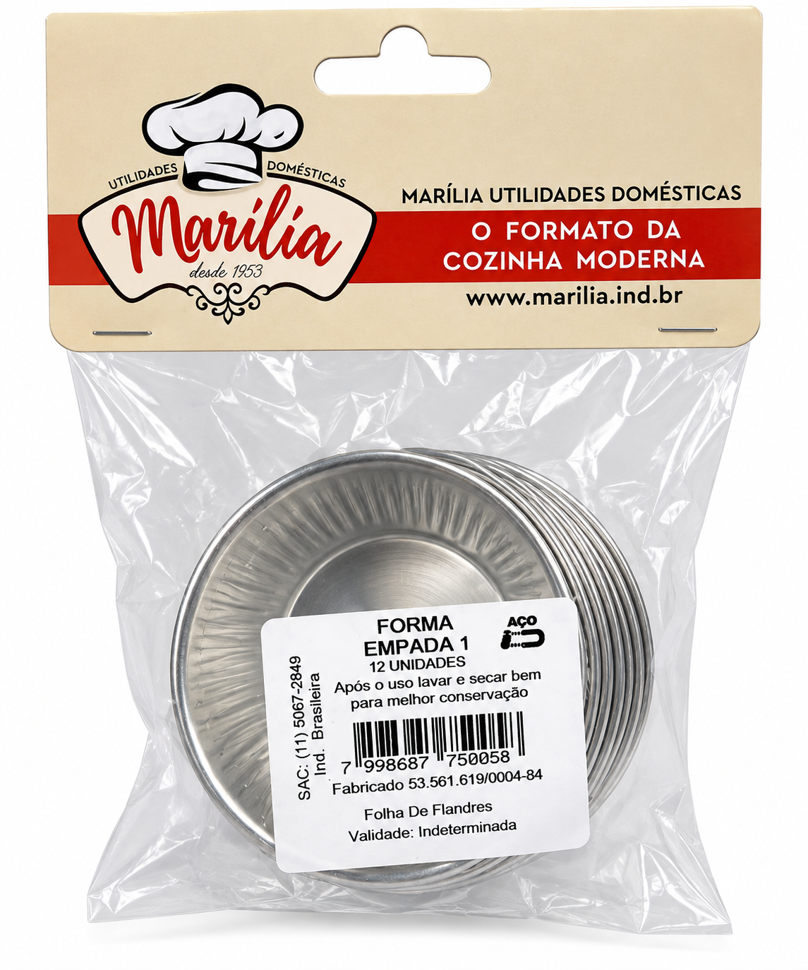 FORMA PARA EMPADA Nº 1 EM AÇO MARÍLIA – 12 UNIDADES