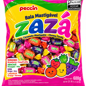 BALA MASTIGÁVEL ZAZÁ FRUTAS SORTIDAS 600G