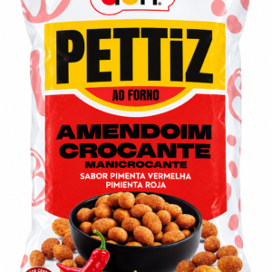 AMENDOIM CROCANTE PETTIZ AO FORNO SABOR PIMENTA VERMELHA 500G