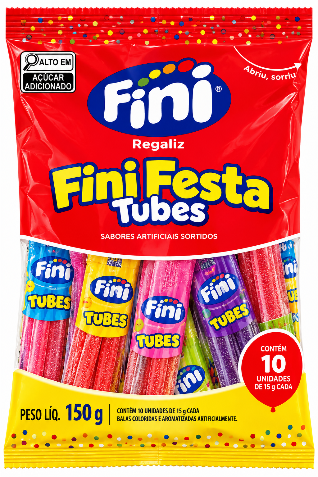 BALA FINI FESTA TUBES SORTIDOS 150G