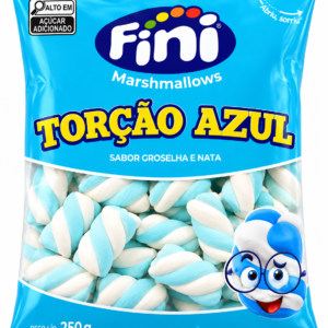 MARSHMALLOW FINI TORÇÃO AZUL SABOR GROSELHA E NATA 250G