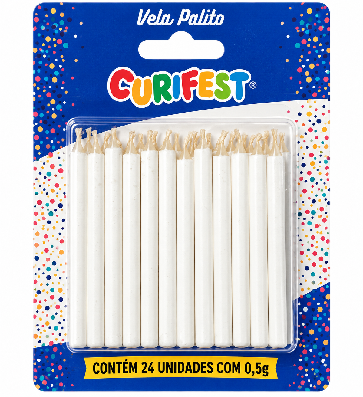 VELA PALITO BRANCA CURIFEST C/ 24 UNIDADES