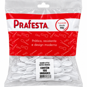 COLHER LITTLE COFFEE BRANCA PRAFESTA – 100 UNIDADES