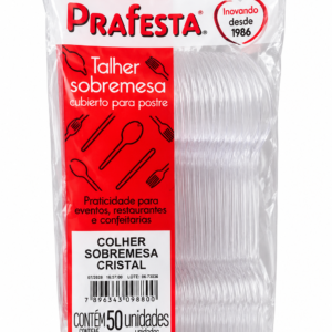 COLHER SOBREMESA CRISTAL PRAFESTA – 50 UNIDADES