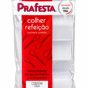 COLHER REFEIÇÃO DESCARTÁVEL PRAFESTA – 50 UNIDADES