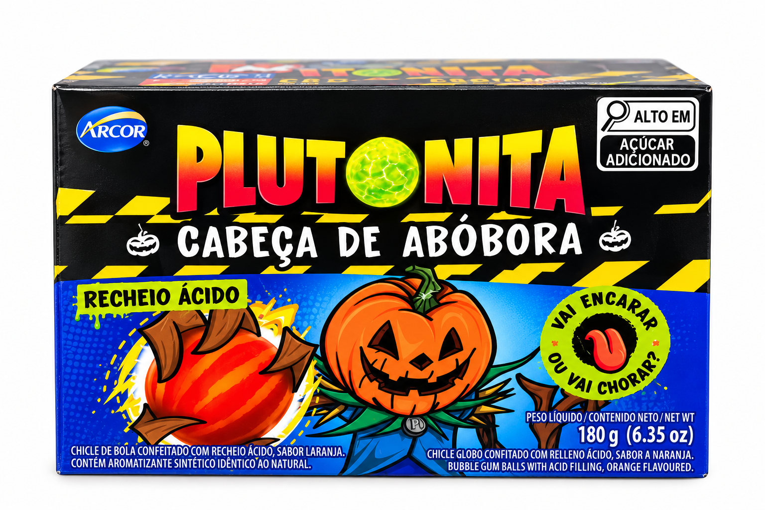 CHICLE PLUTONITA CABEÇA DE ABÓBORA ARCOR 180G