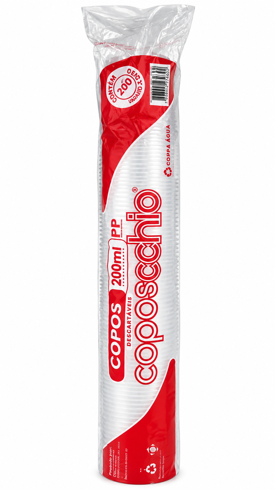COPO DESCARTÁVEL PARA ÁGUA 200ML – 200 UNIDADES