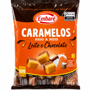 CARAMELO EMBARE MEIO A MEIO LEITE E CHOCOLATE 660G
