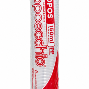 COPO DESCARTÁVEL TRANSPARENTE 150ML PP C/100 UNIDADES COPOSCIO