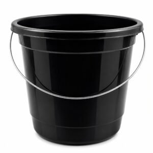 BALDE 5L PLÁSTICO PRETO COM ALÇA METÁLICA