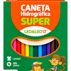 CANETA HIDROGRÁFICA SUPER LEO&LEO – 12 CORES