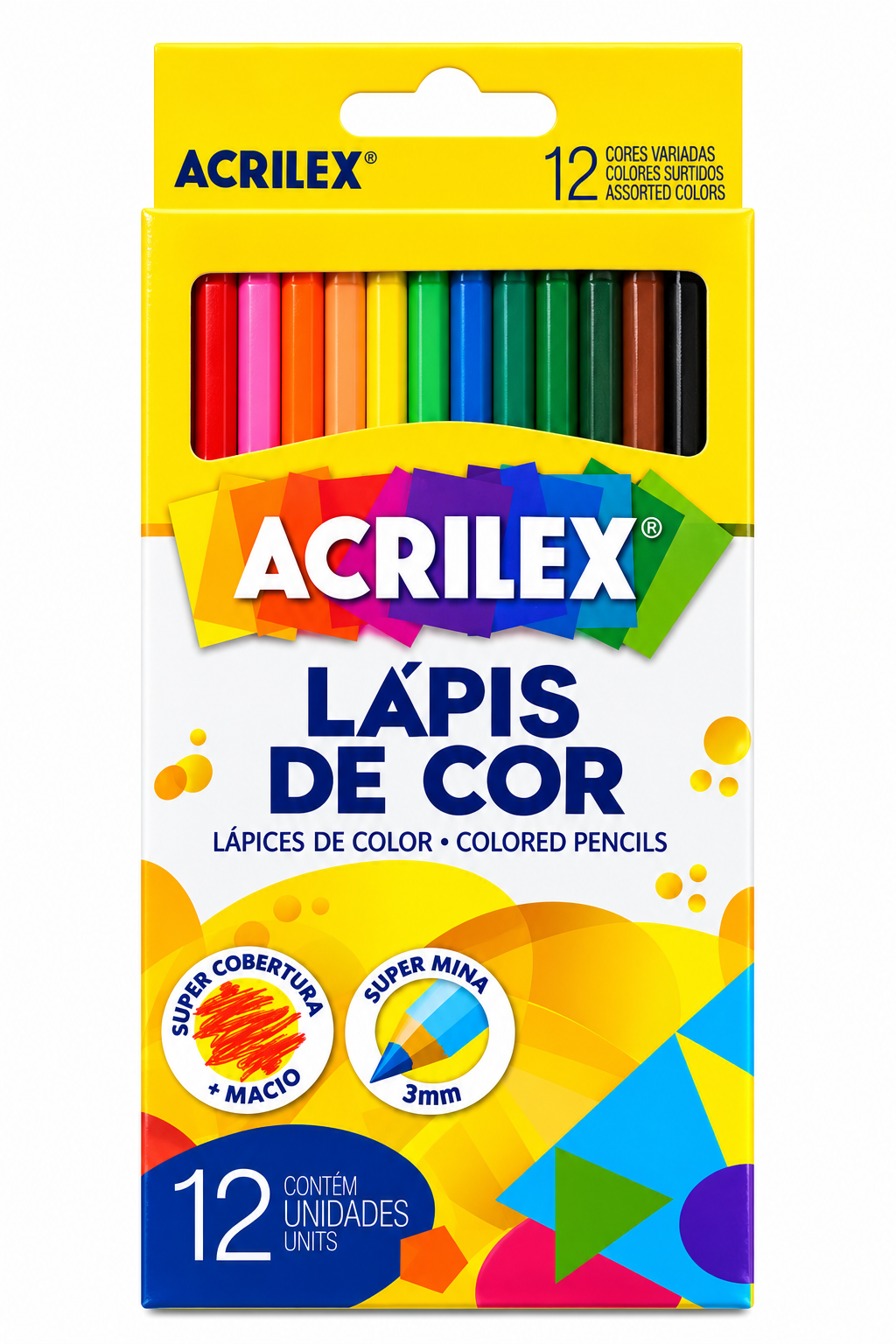 LÁPIS DE COR ACRILEX – 12 CORES