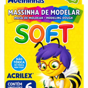 MASSINHA DE MODELAR ACRILEX SOFT ABELHINHAS – 6 CORES