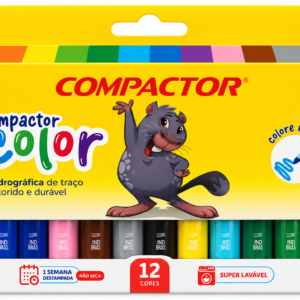 CANETA HIDROGRÁFICA COMPACTOR COLOR – 12 CORES