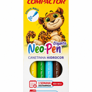 CANETINHA HIDROCOR COMPACTOR NEO-PEN GIGANTE – 6 CORES