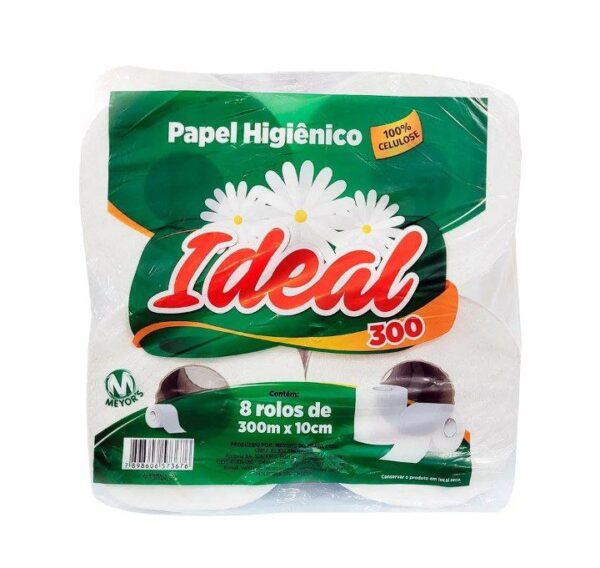 Papel higiênico Ideal 300mX10cm 8 rolos