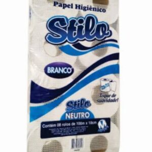 Papel higiênico Stilo Branco 8 rolos 100m X 10cm