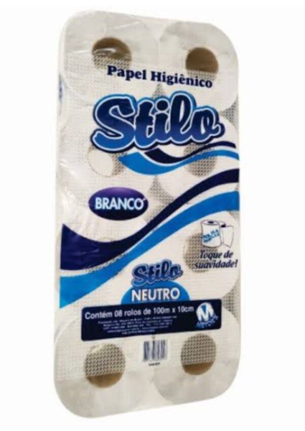 Papel higiênico Stilo Branco 8 rolos 100m X 10cm