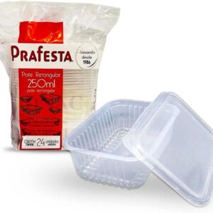 POTE PRAFESTA RETNGULAR 250ML COM 24UN