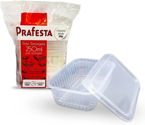 POTE PRAFESTA RETNGULAR 250ML COM 24UN