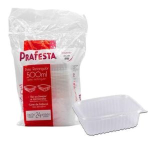 POTE PRAFESTA RETNGULAR 500ML COM 24UN.