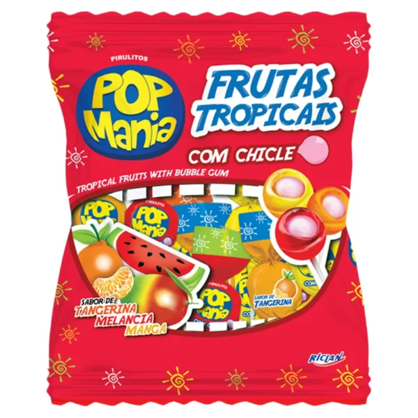 Pirulito Pop Mania 600g Frutas Tropicais
