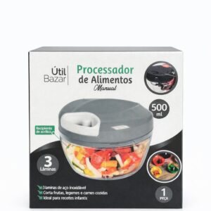 PROCESSADOR MANUAL DE ALIMENTOS 500ML 3 LAMINAS