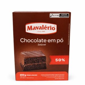 CHOCOLATE EM PÓ SOLÚVEL 50% 200G MAVALÉRIO